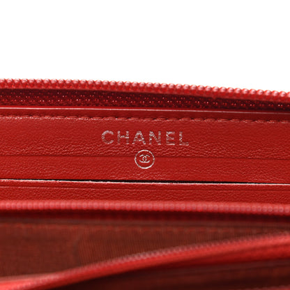 Chanel Caviar Quilted Small Boy Zip Around Wallet Dark Red 6 of 9