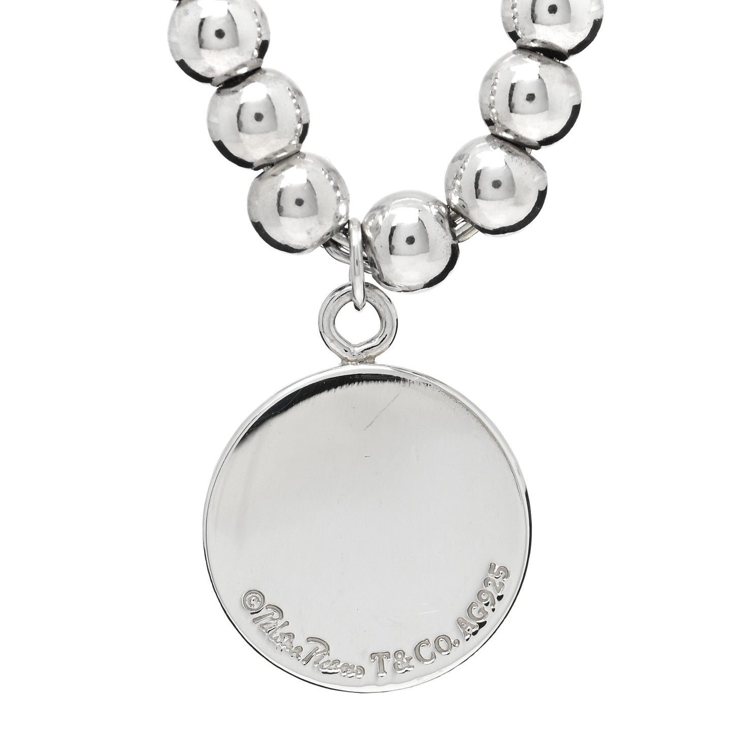 Sterling Silver 4mm Paloma Picasso Bead Loving Heart Tag Bracelet