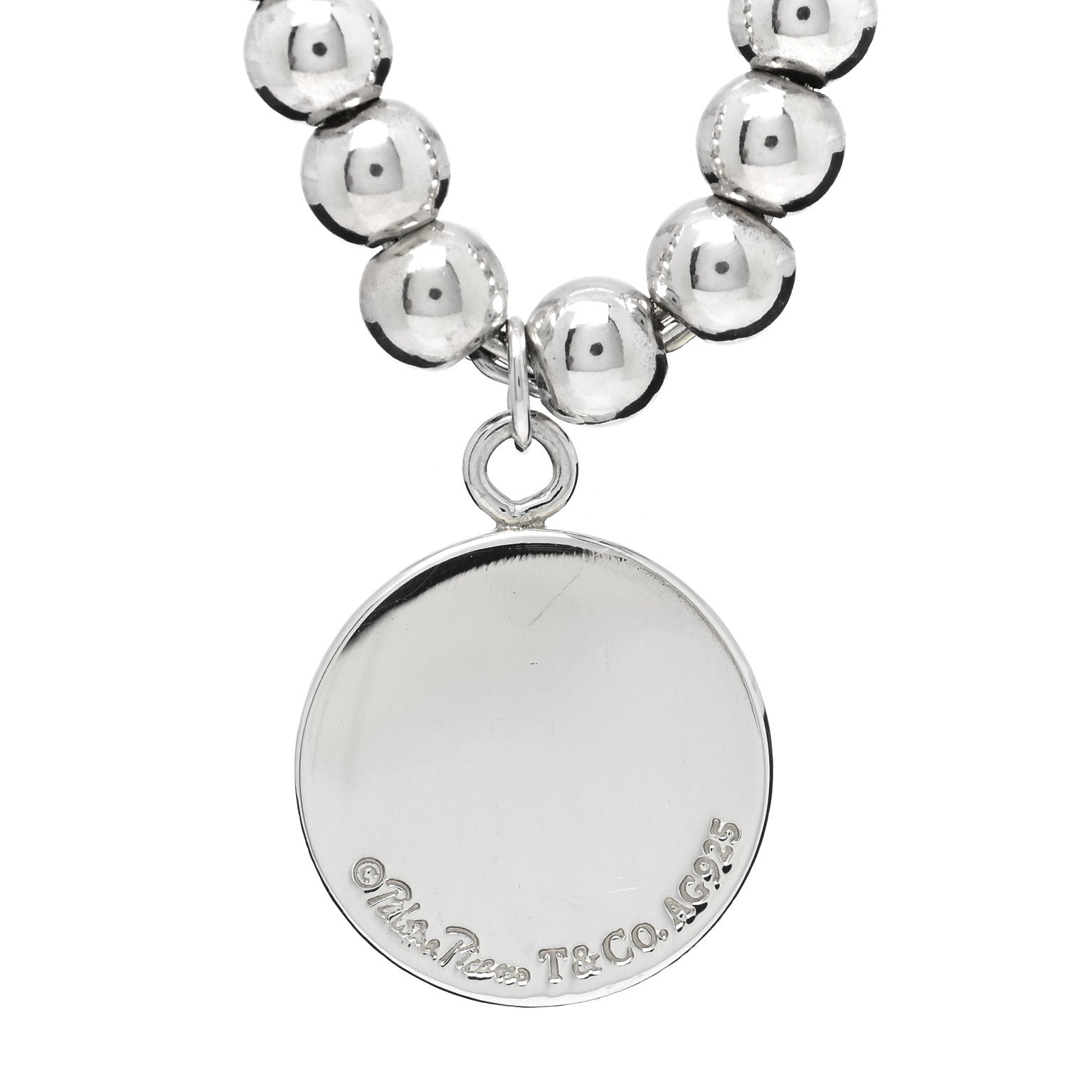 Tiffany Sterling Silver 4mm Paloma Picasso Bead Loving Heart Tag Bracelet 3 of 3