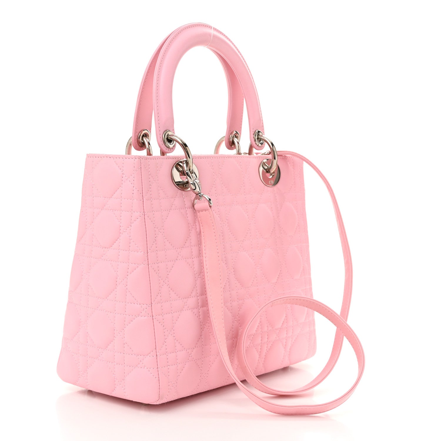 Christian Dior Lambskin Cannage Medium Lady Dior Light Pink 3 of 11