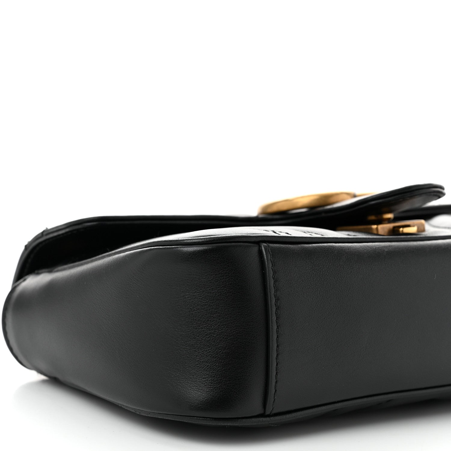 Gucci Calfskin Matelasse Mini GG Marmont Shoulder Bag Black 9 of 12