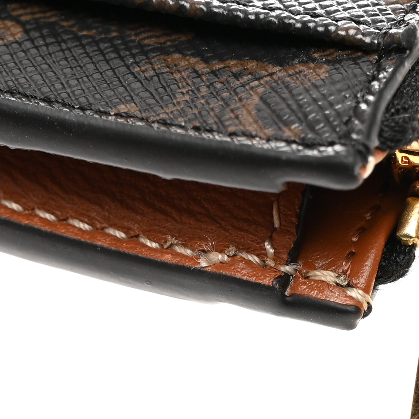 Triomphe Canvas Zipped Card Holder Tan
