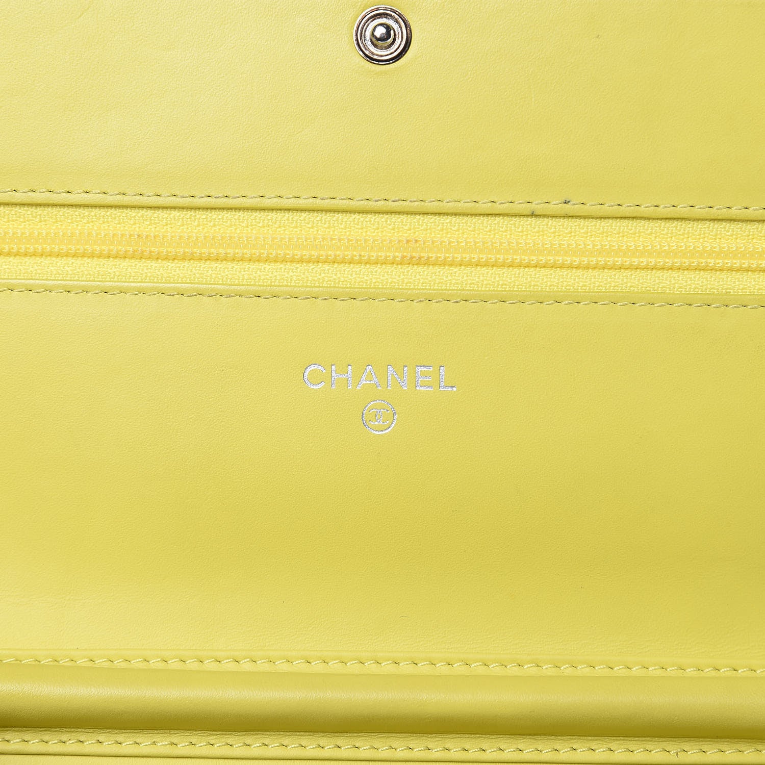 Chanel Caviar Timeless CC Wallet on Chain WOC Yellow 6 of 17