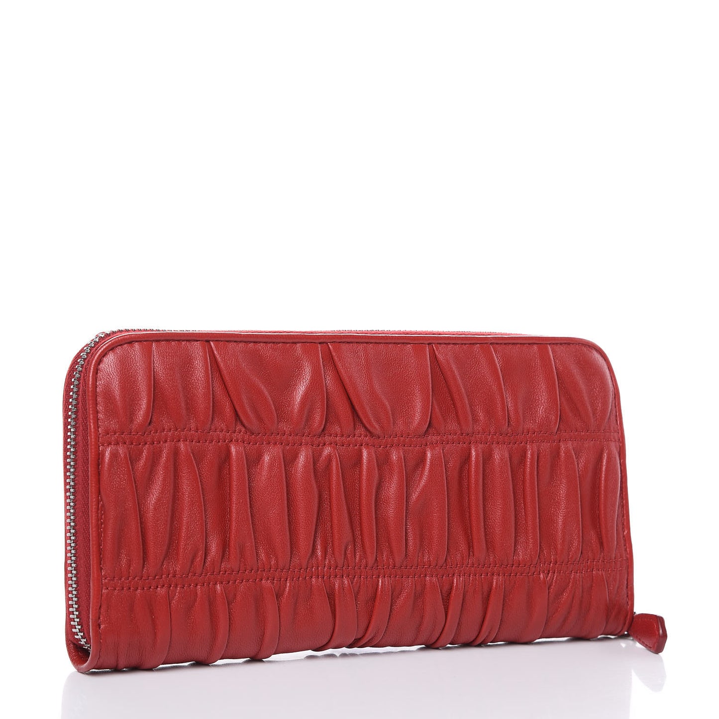 Nappa Gaufre Zip Around Wallet Fuoco