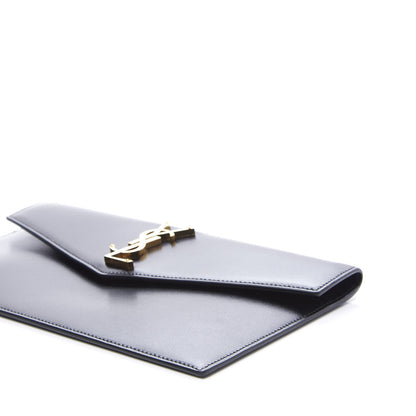 Saint Laurent Smooth Shiny Calfskin Monogram Uptown Pouch Black 6 of 10