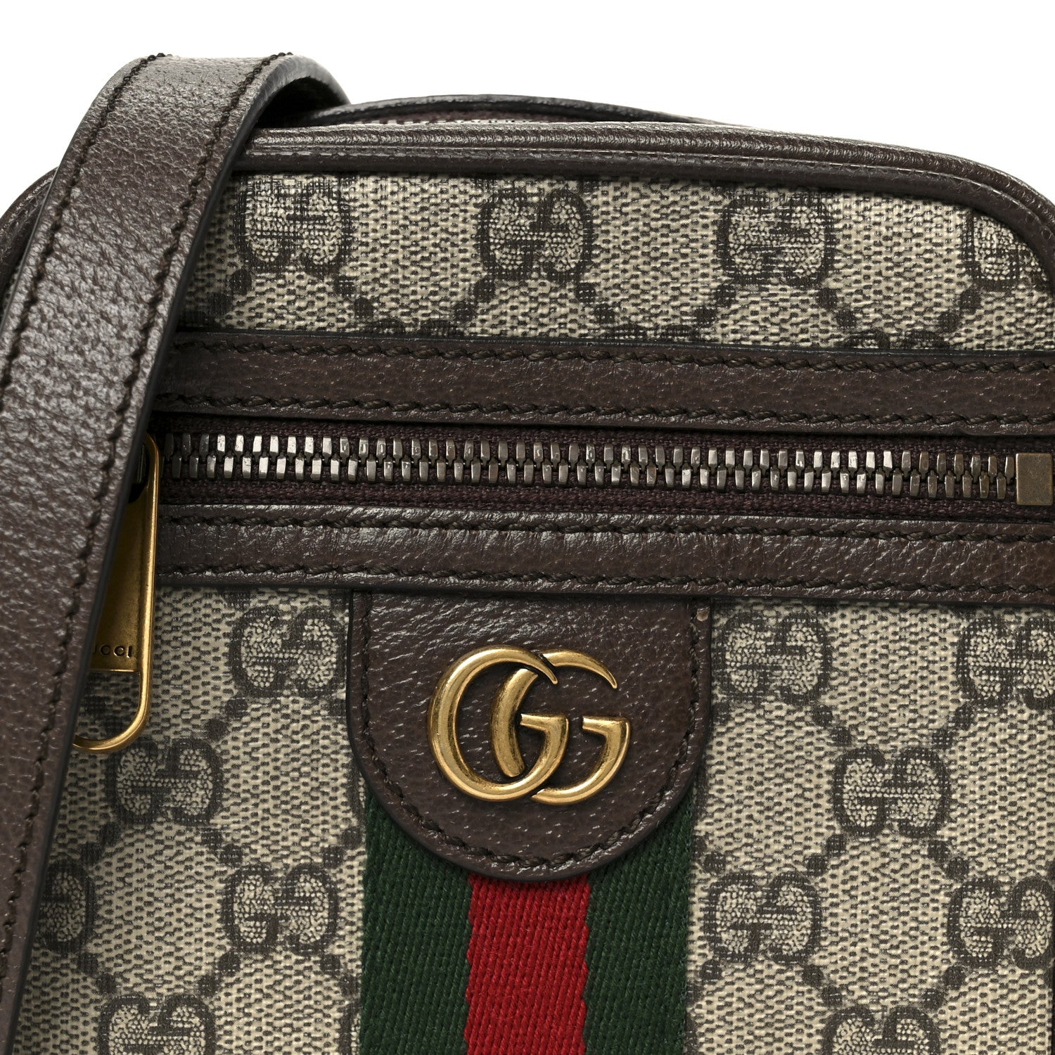Gucci GG Supreme Monogram Web Mini Ophidia Messenger Brown 8 of 10