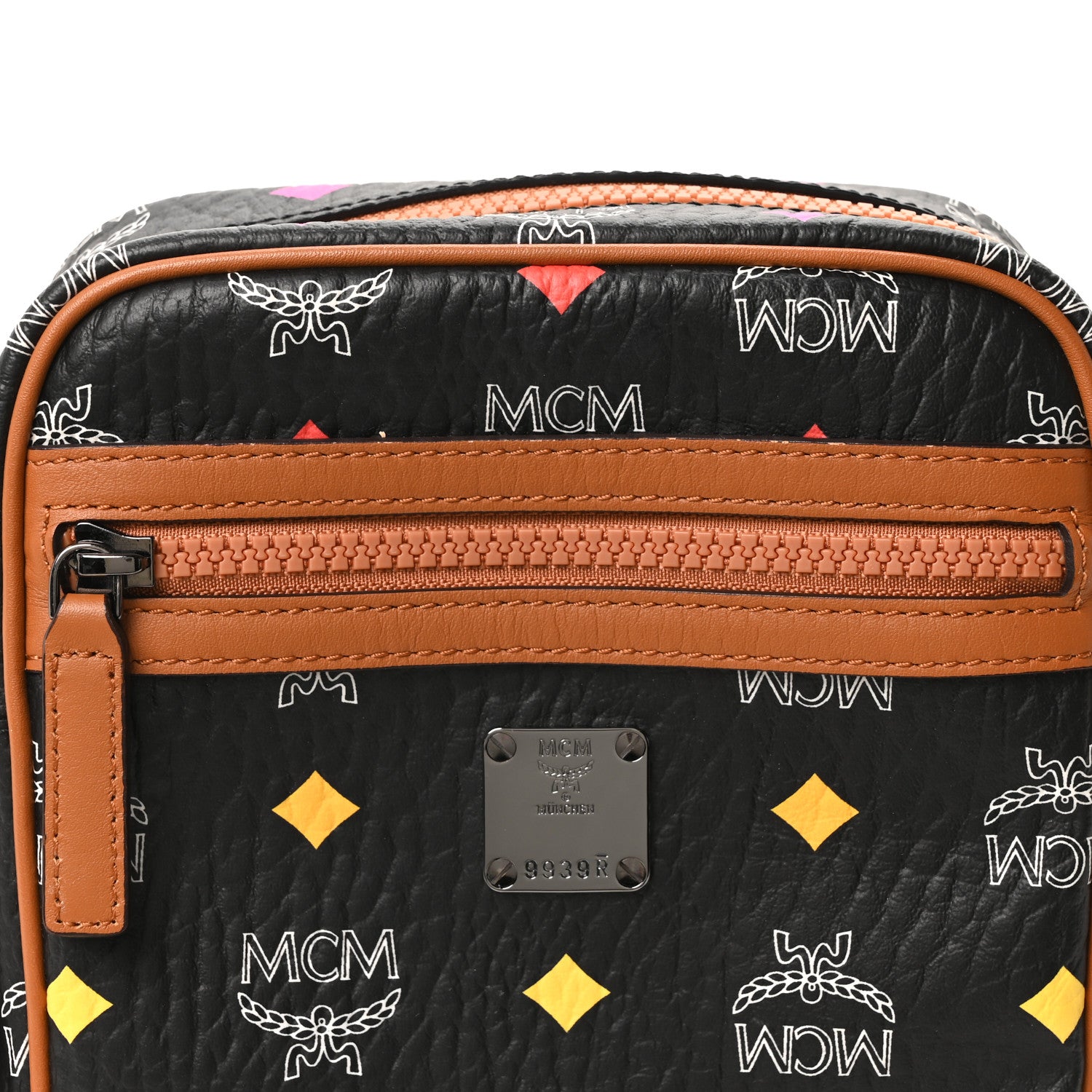 MCM Skyoptic Visetos Camera Crossbody Bag Spectrum Diamond Black