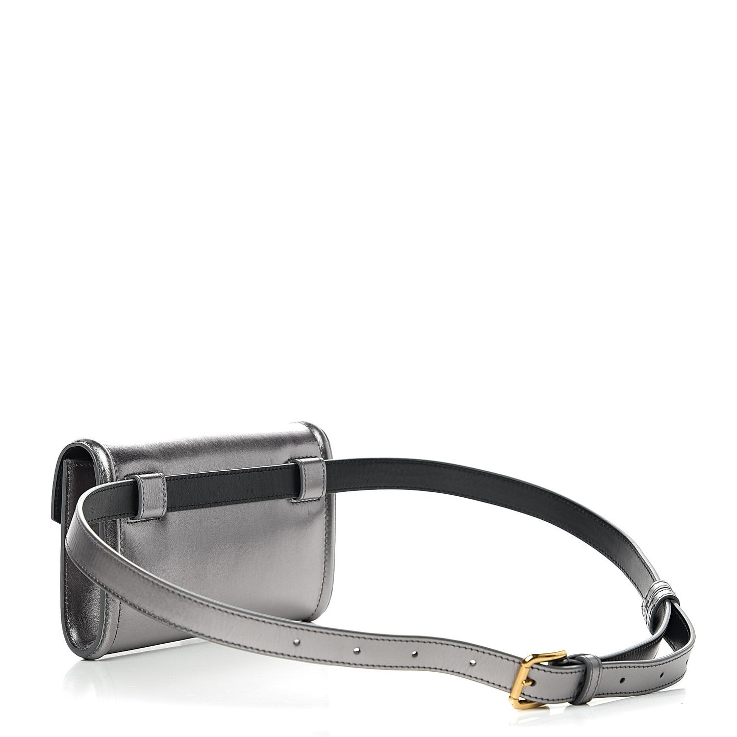 Metallic Agnello Vitello Devotion Belt Bag 95 38 Argento Scuro