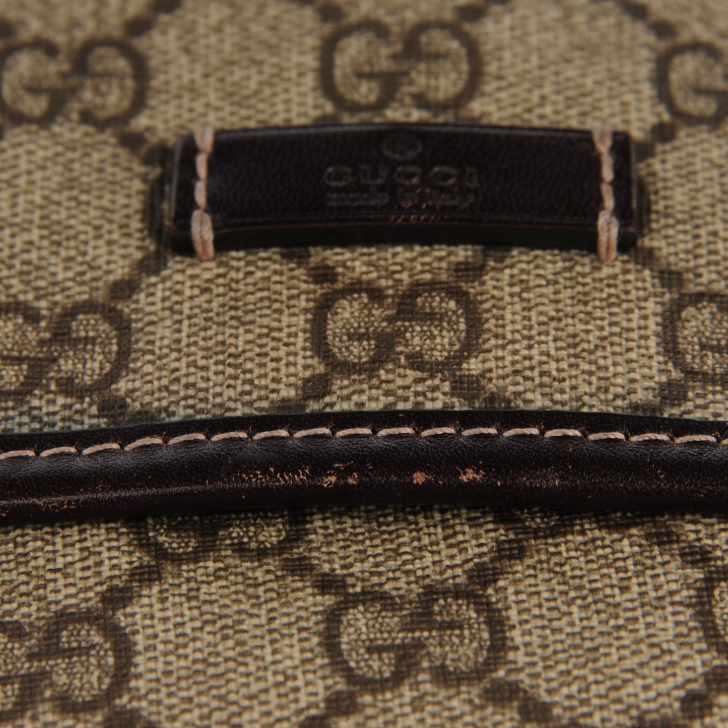 GG Supreme Monogram Selleria Calfskin Small Flap Messenger Bag Beige Ebony Cocoa Dark Chocolate