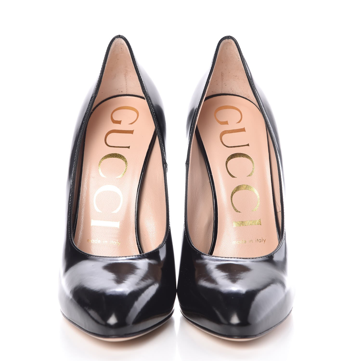 Gucci Polished Calfskin Removable Bow Elaisa Platform High Heel Pumps 36 Black 4 of 15
