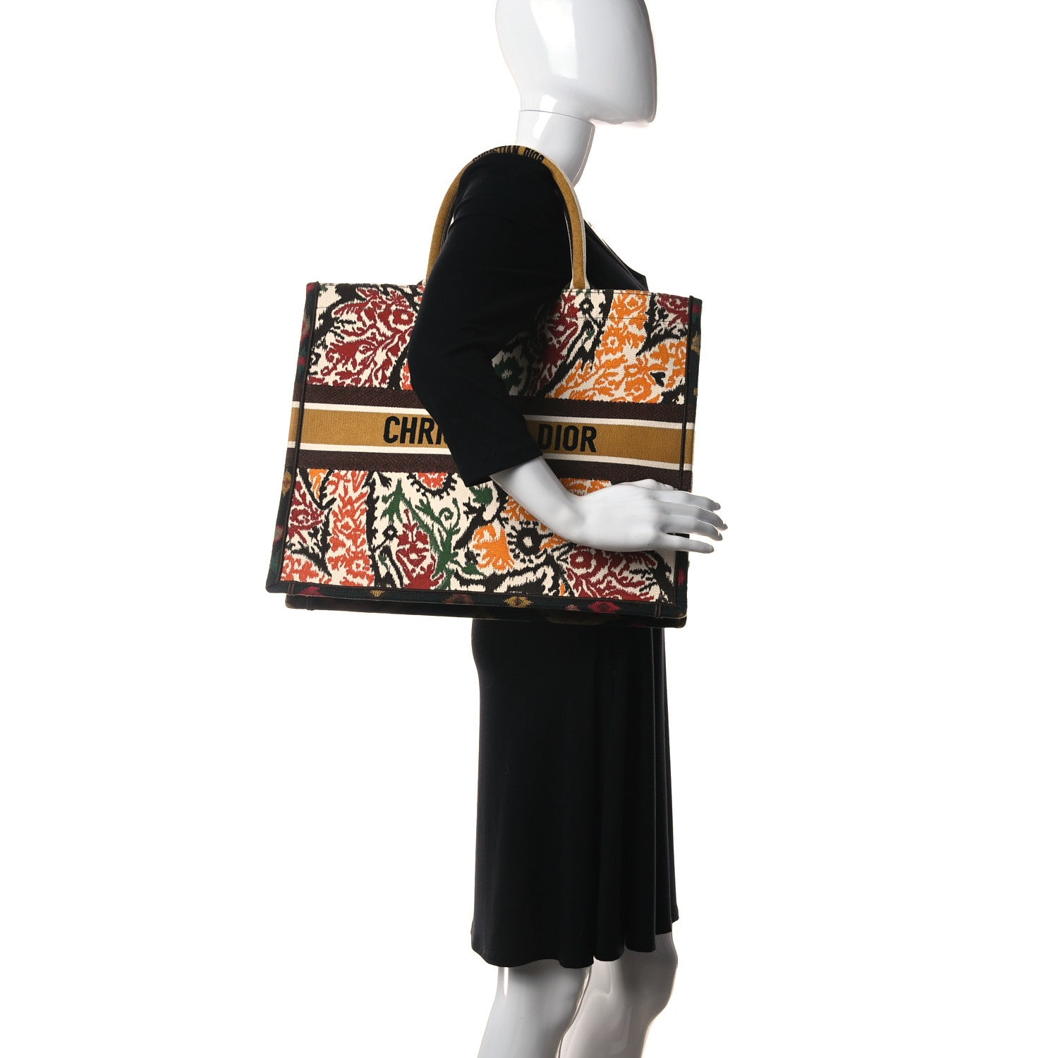 Christian Dior Canvas Embroidered Large Paisley Book Tote Multicolor 2 of 11