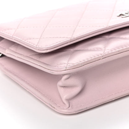 Chanel Lambskin Quilted Wallet On Chain WOC Light Pink 7 of 9