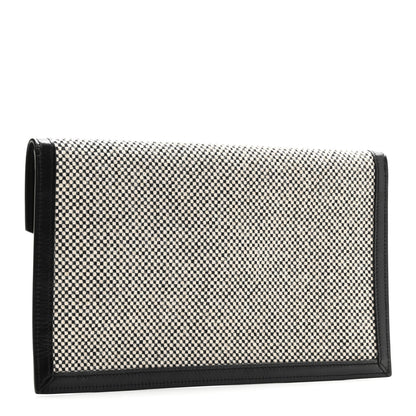 Saint Laurent Canvas Uptown Pouch Black White 3 of 8