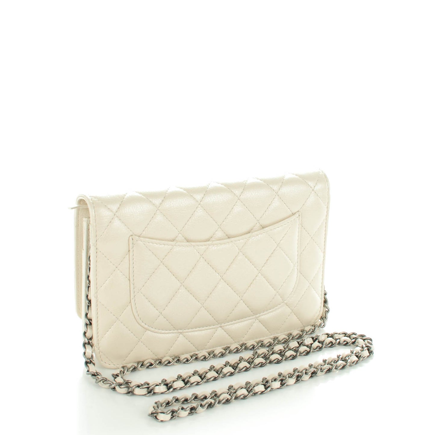 Metallic Calfskin Lucky Charms Casino 2.55 Reissue Wallet On Chain WOC Ivory
