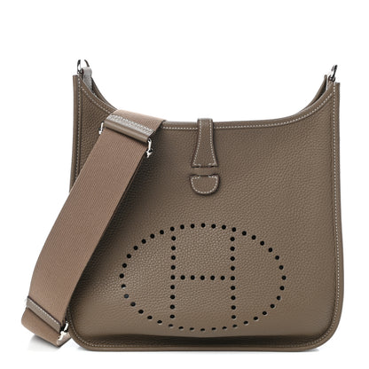 Hermes Taurillon Clemence Evelyne III PM Etoupe 1 of 8