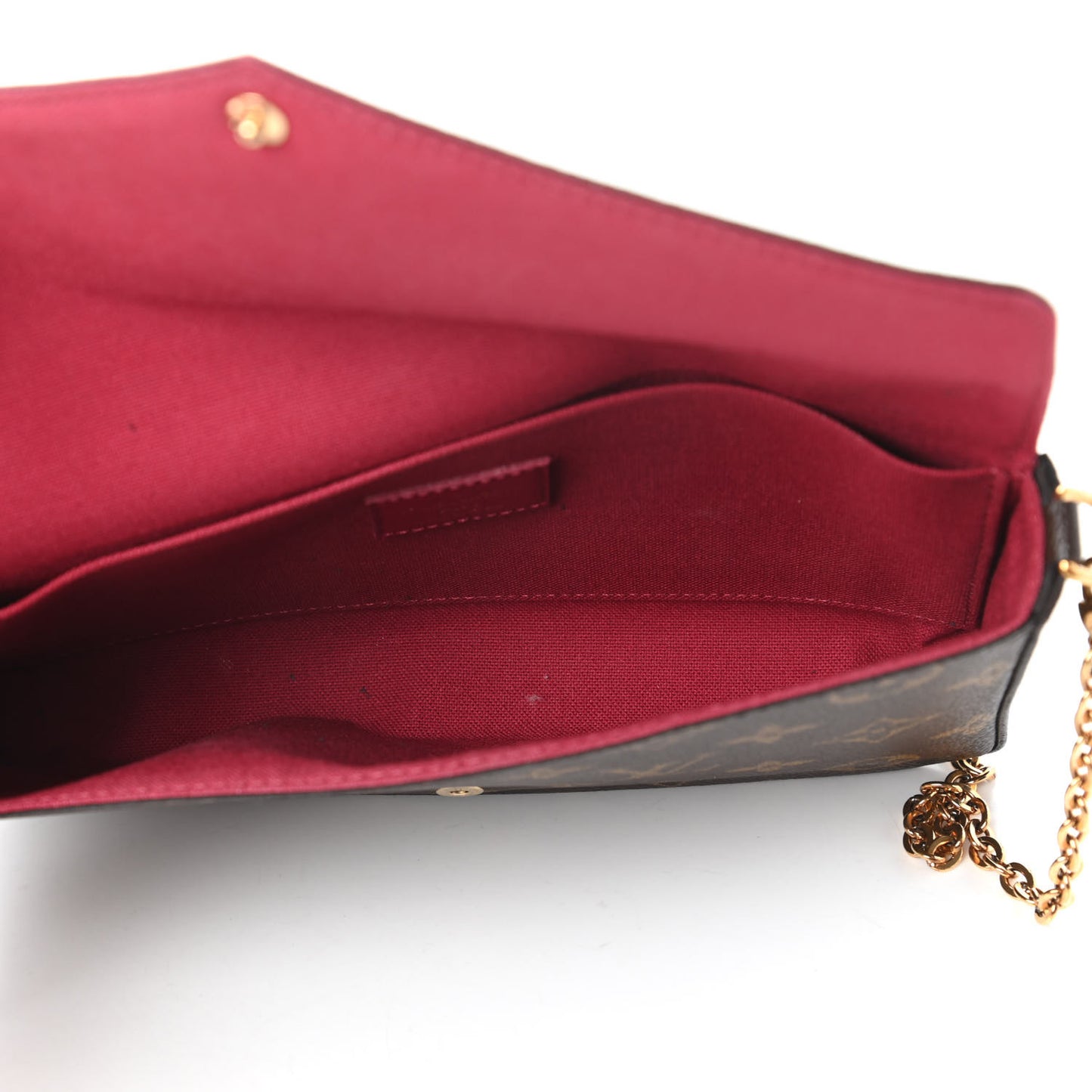 Monogram Pochette Felicie Chain Wallet Fuchsia