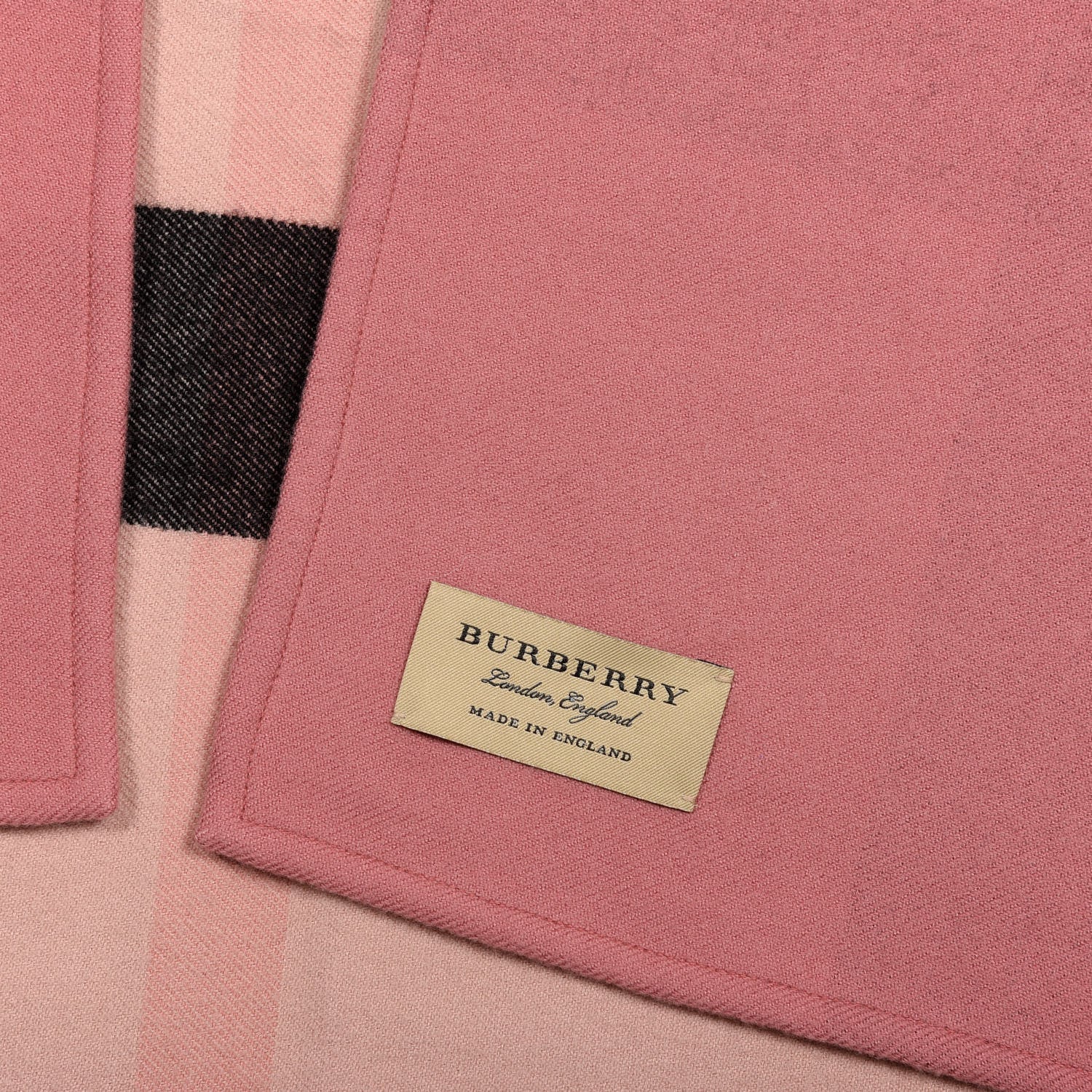 Burberry Wool Solid To Check Charlotte Cape Scarf Pink 3 of 5