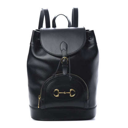 Gucci Boarded Plutone Calfskin Horsebit 1955 Single Buckle Backpack Black 1 of 10