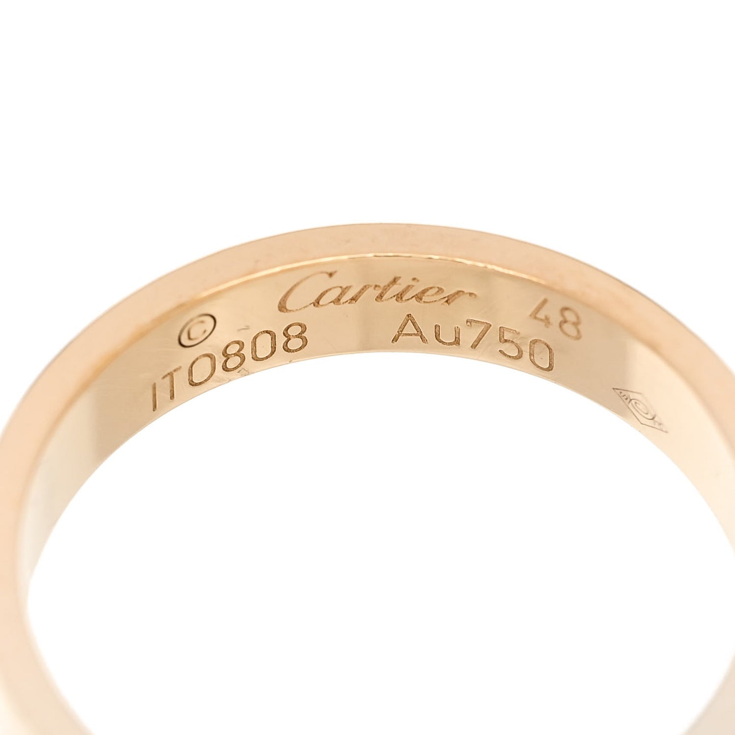 18K Yellow Gold 3.5mm LOVE Wedding Band Ring 48 4.5
