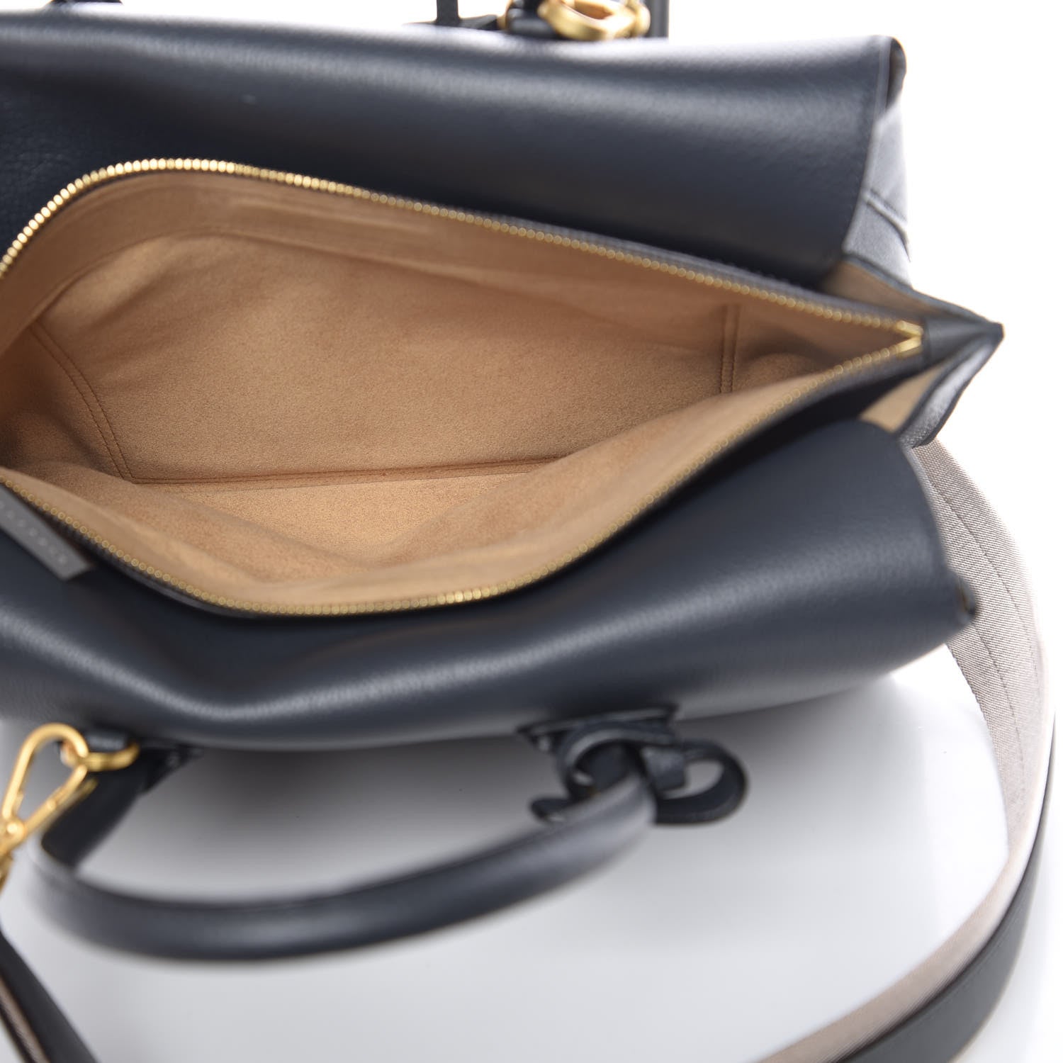 MCM Grained Calfskin Medium Milla Tote Phantom Grey 7 of 12
