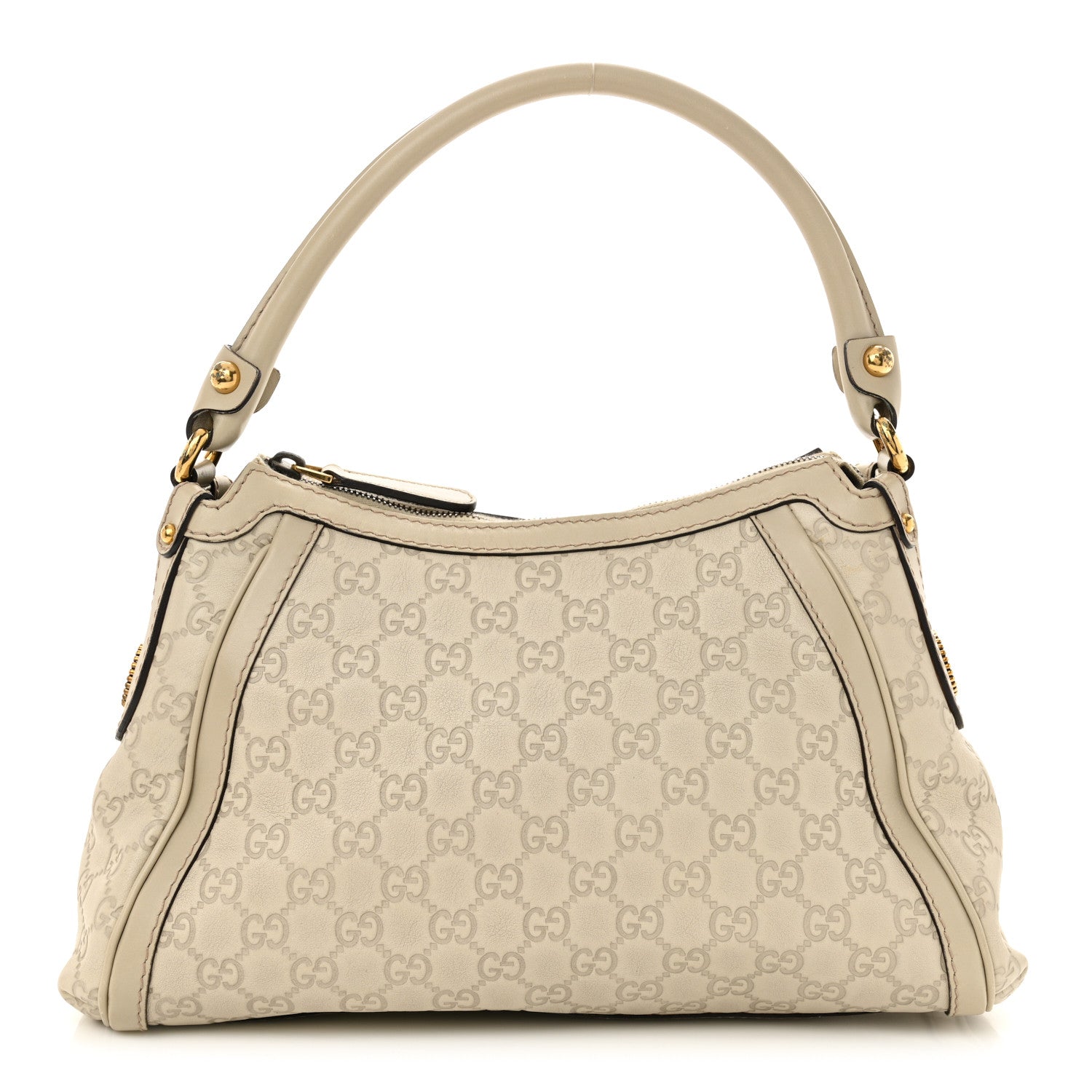 Gucci Guccissima Small Scarlett Studded Interlocking G Hobo Off White 1 of 14
