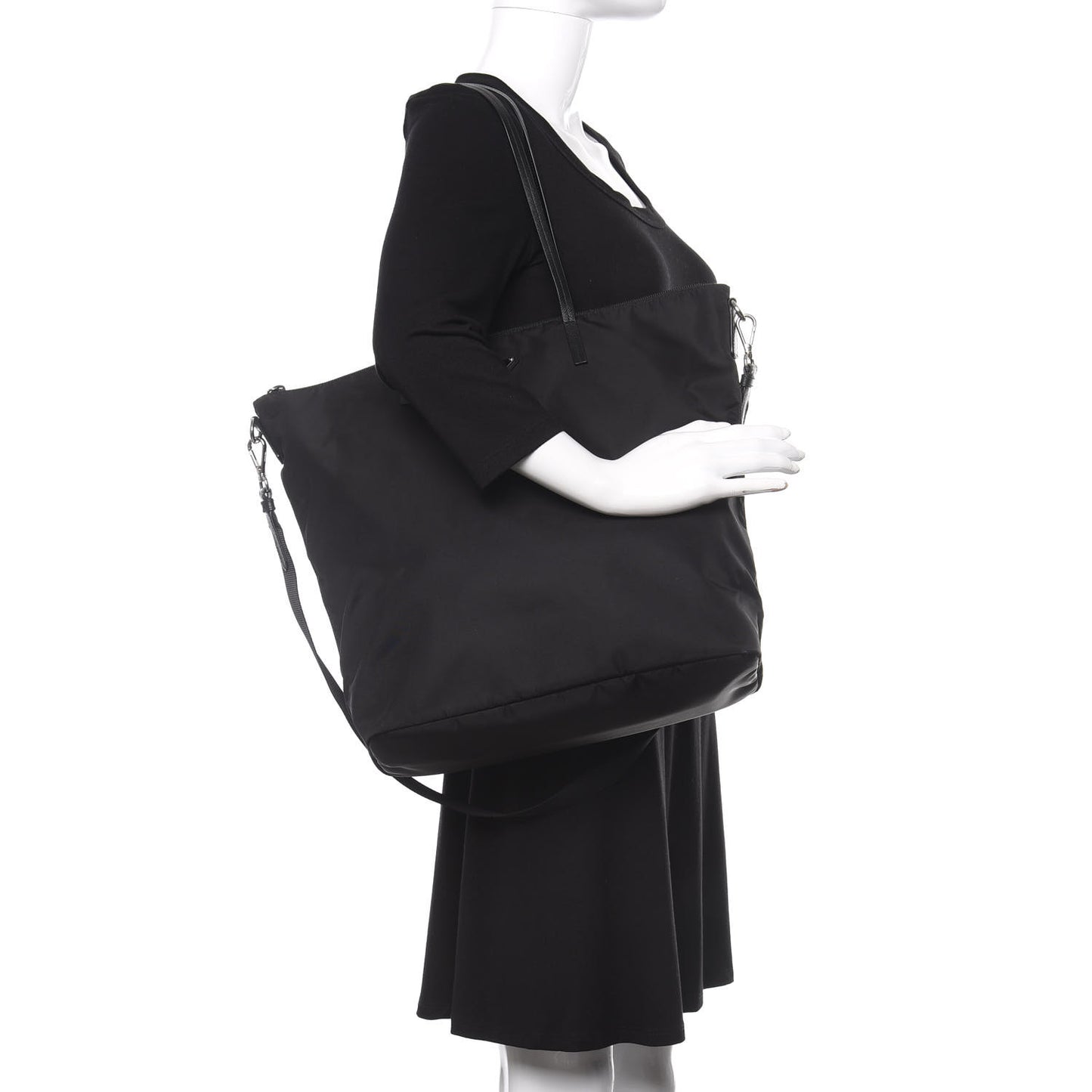 Tessuto Nylon Saffiano Tote Black