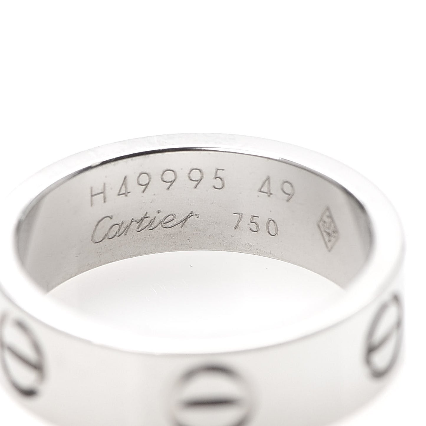 18K White Gold 5.5mm LOVE Ring 49 4.75