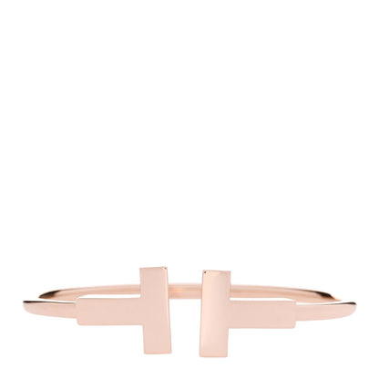 Tiffany 18K Rose Gold T Wide Wire Bracelet 1 of 3