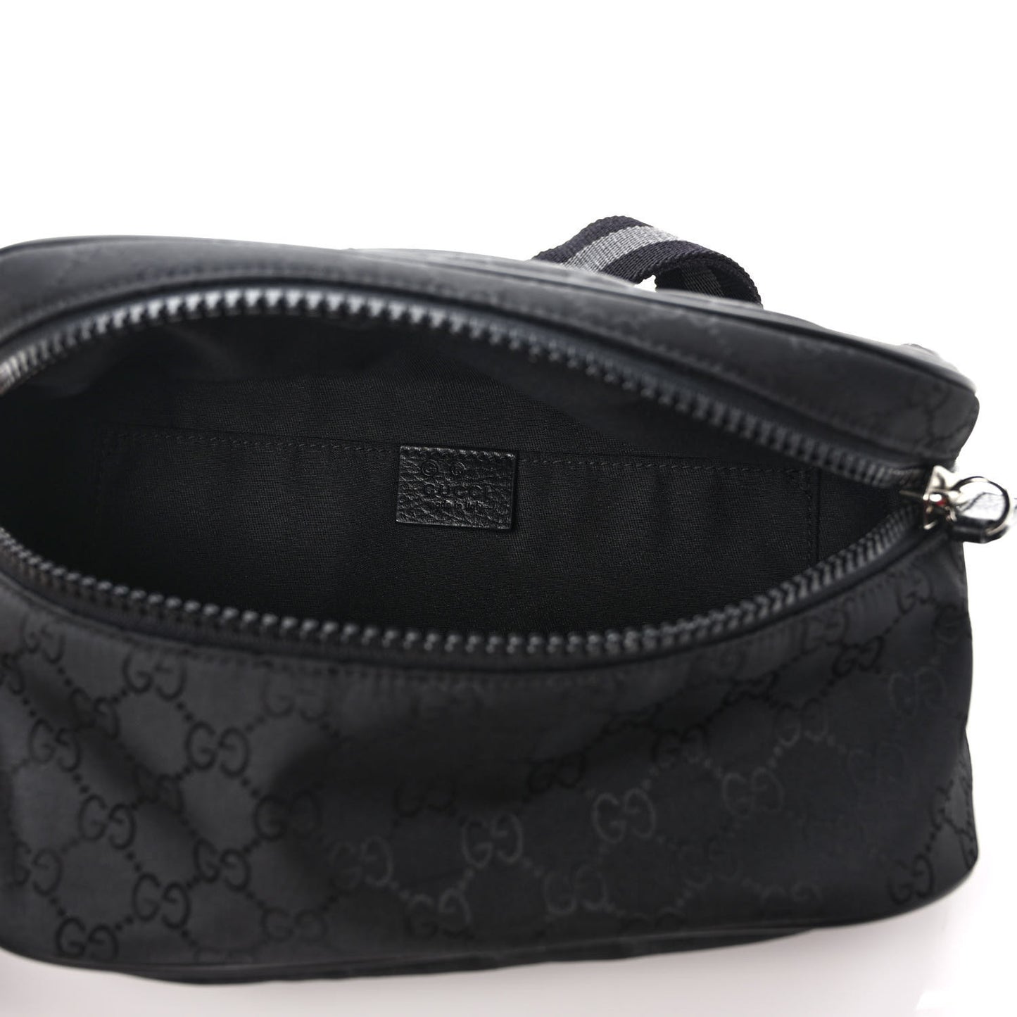 Nylon Monogram Fanny Pack Belt Bag Black