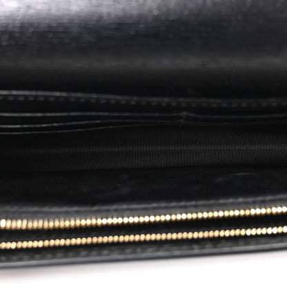 Gucci Textured Calfskin Script Logo Wallet On Chain Black 4 of 9