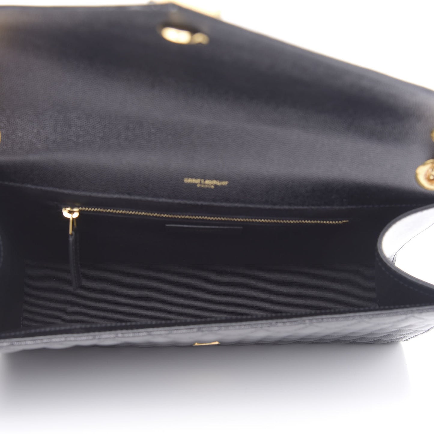 Grain De Poudre Textured Mixed Matelasse Large Triquilt Monogram Satchel Black