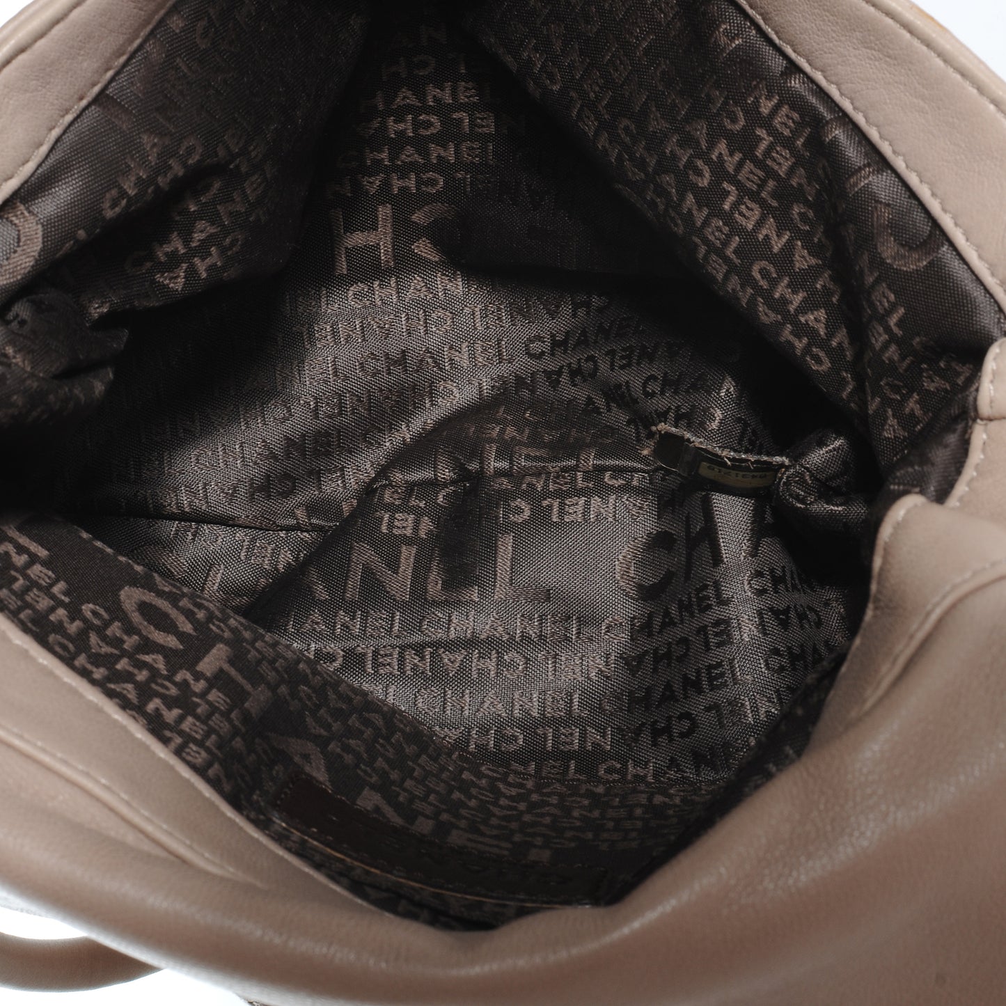 Lambskin Pleated Flap Bag Taupe