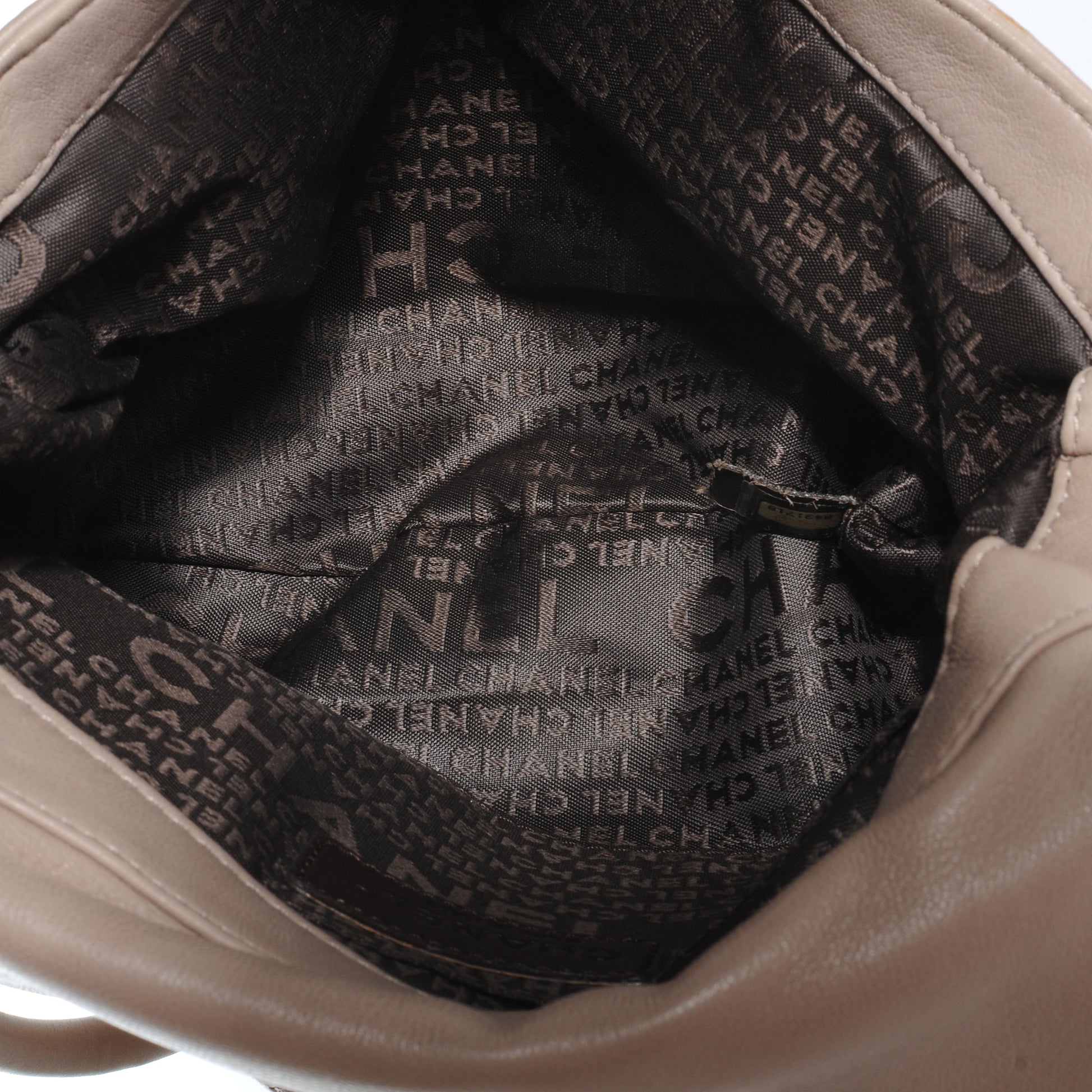 Chanel Lambskin Pleated Flap Bag Taupe 7 of 7