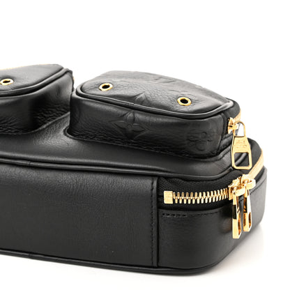 Louis Vuitton Calfskin Monogram Embossed Utility Crossbody Black 9 of 9