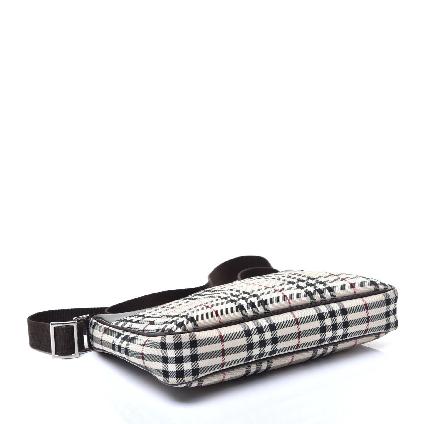 Calfskin House Check Crossbody Bag Brown