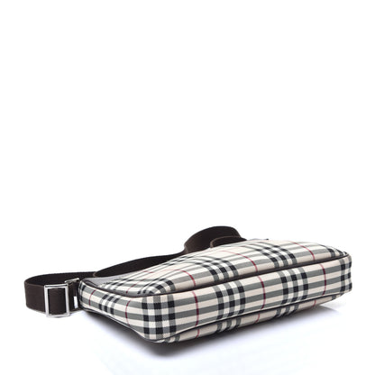 Burberry Calfskin House Check Crossbody Bag Brown 4 of 9