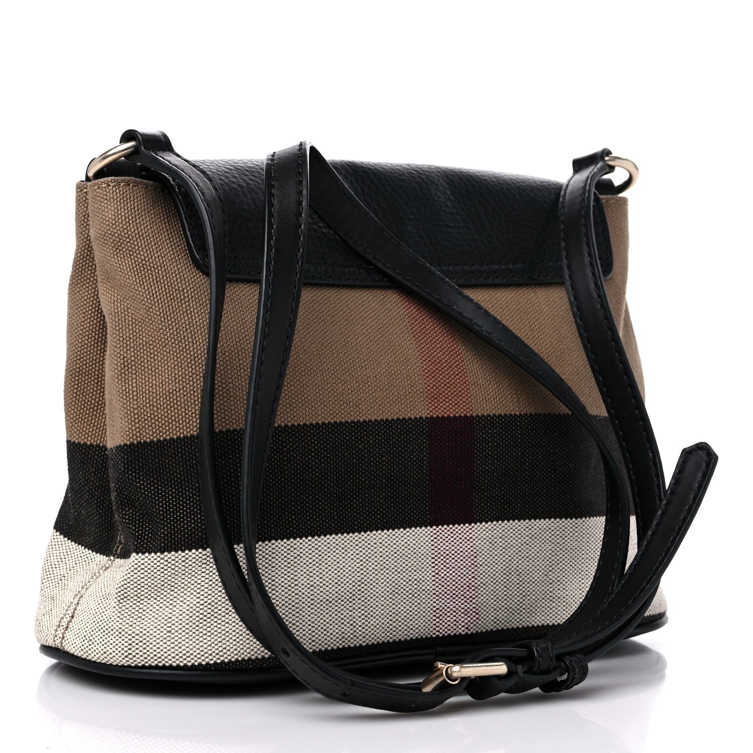 Burberry Mega Check Grainy Calfskin Small Gowan Messenger Bag Black 3 of 11