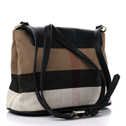 Burberry Mega Check Grainy Calfskin Small Gowan Messenger Bag Black 3 of 11