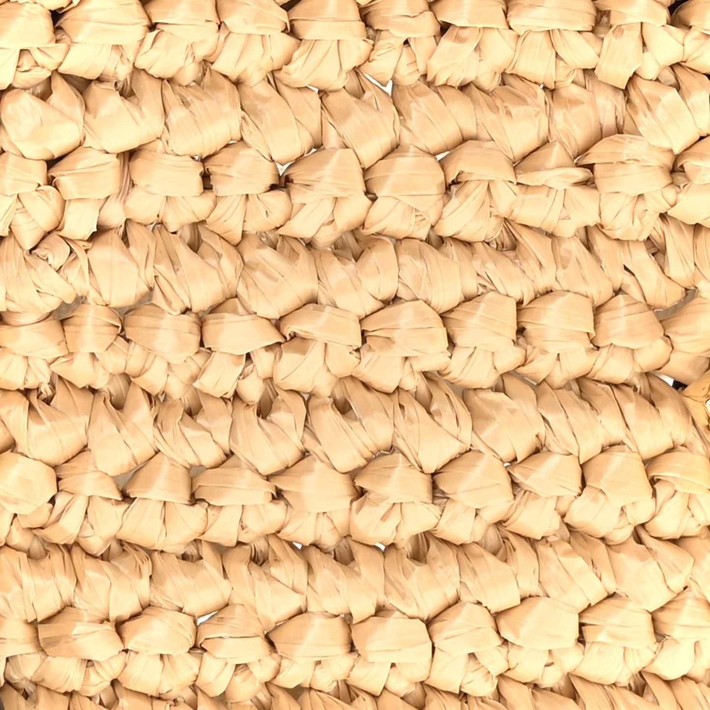 Raffia Effect Calfskin XS Hug Bag Natural Black