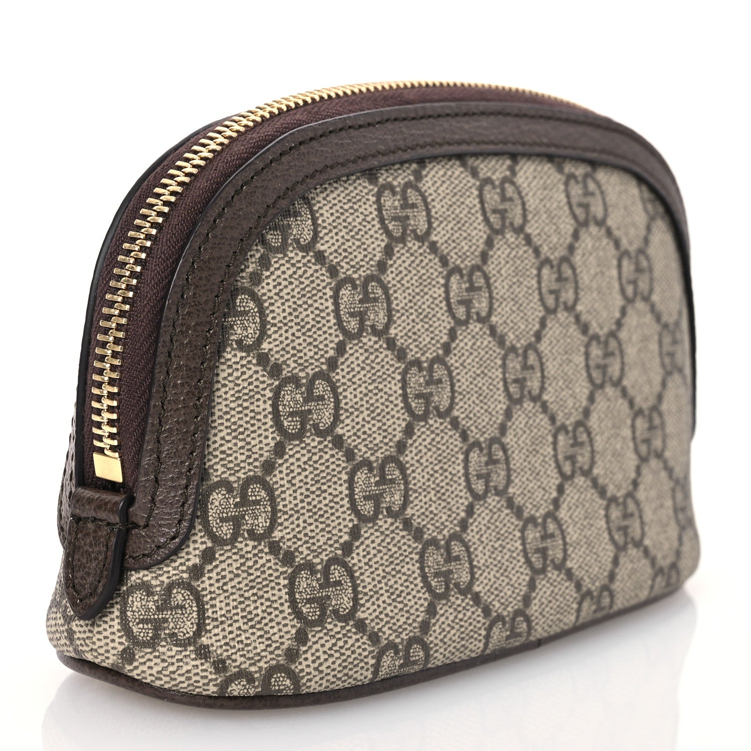 Gucci GG Supreme Monogram Textured Calfskin Web Medium Ophidia Cosmetic Case Beige Ebony New Acero 3 of 8