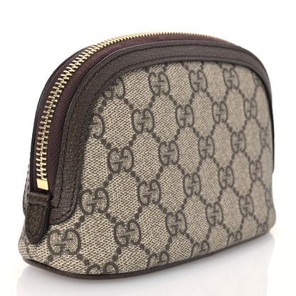 Gucci GG Supreme Monogram Textured Calfskin Web Medium Ophidia Cosmetic Case Beige Ebony New Acero 3 of 8