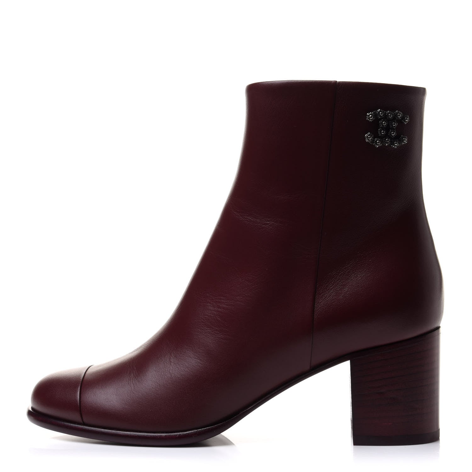 Chanel CC Ankle Boots 37 Burgundy 1 of 10