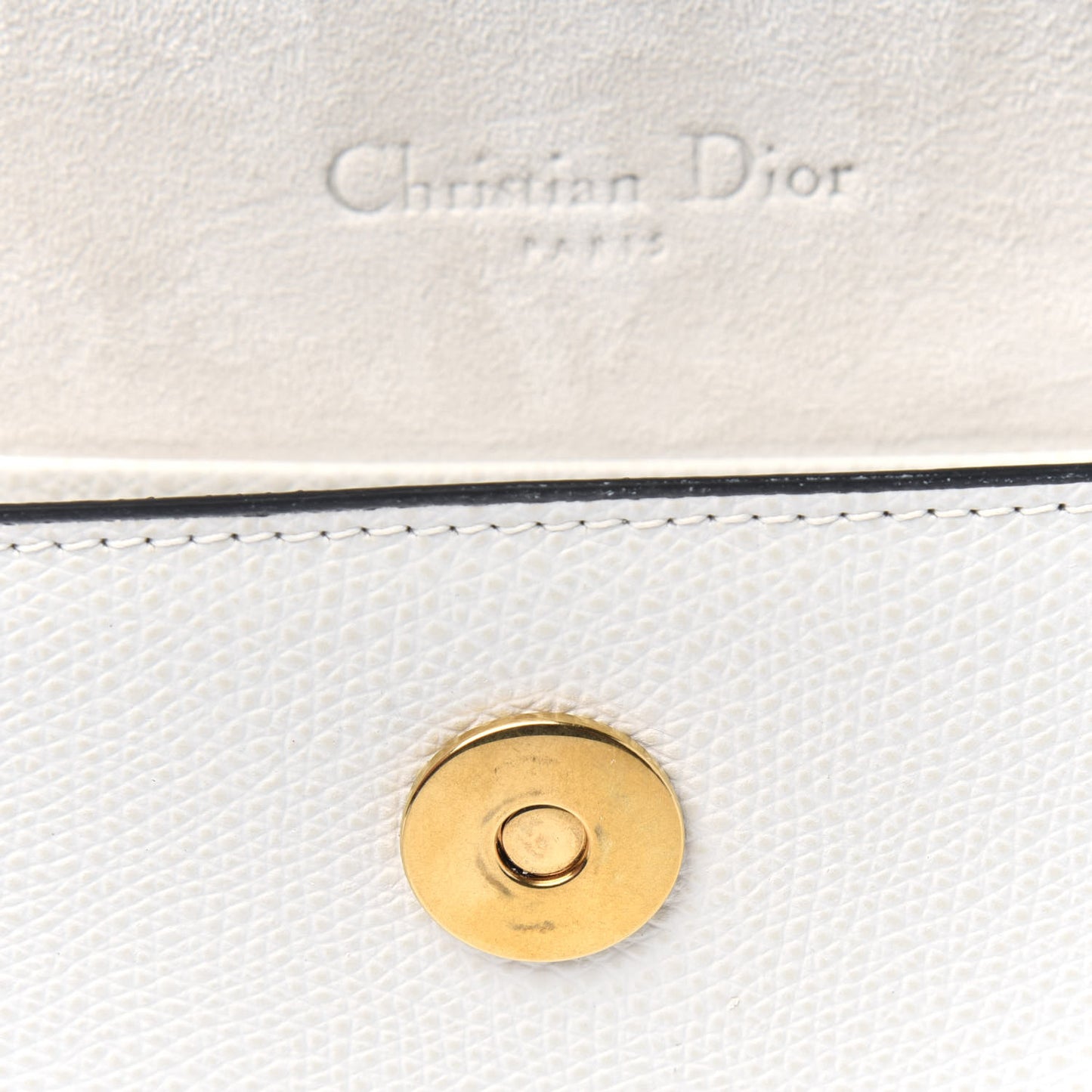 Grained Calfskin Saddle Belt Bag White