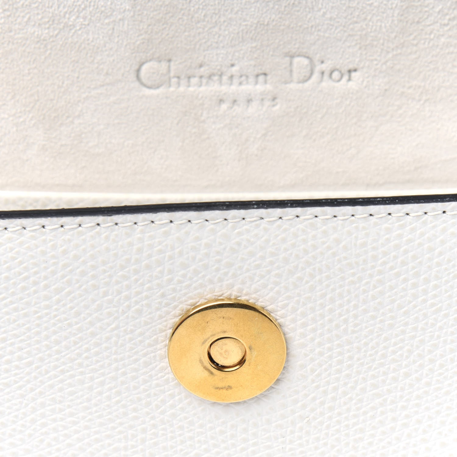 Christian Dior Grained Calfskin Saddle Belt Bag White 9 of 15