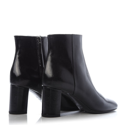 Saint Laurent Calfskin Loulou 70 Uniform Ankle Boots 38 Black 4 of 9