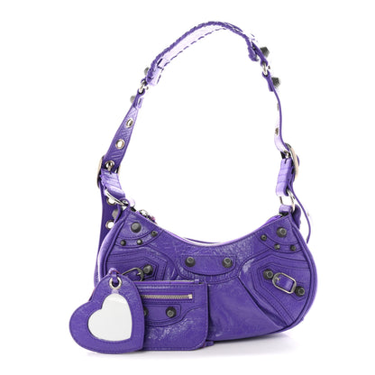 Balenciaga Agneau Arena Le Cagole Shoulder Bag XS Purple 3 of 11