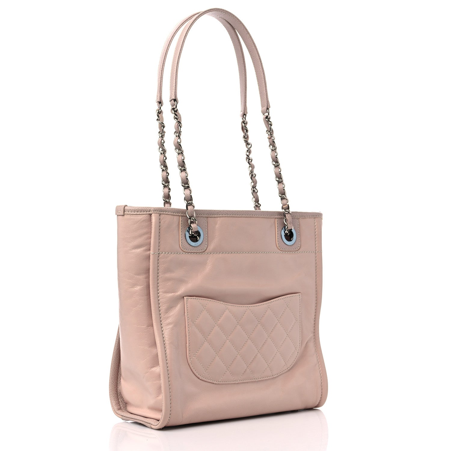 Chanel Glazed Calfskin Mini Deauville Tote Light Pink 3 of 12