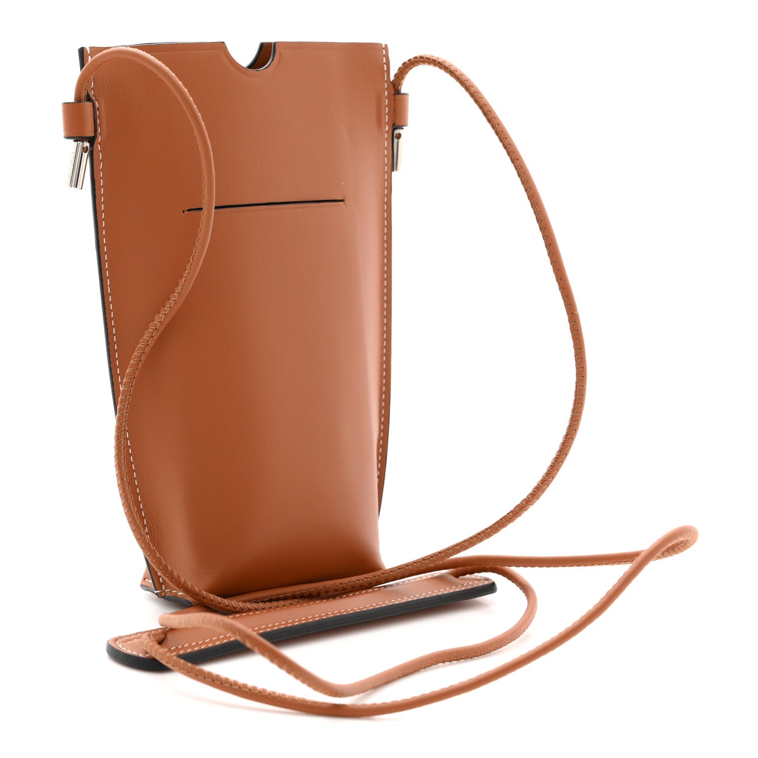 Loewe Smooth Calfskin Anagram Phone Pouch Tan 3 of 9