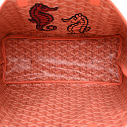 Goyard Goyardine Embroidered Seahorse Reversible Anjou PM Coral 11 of 19