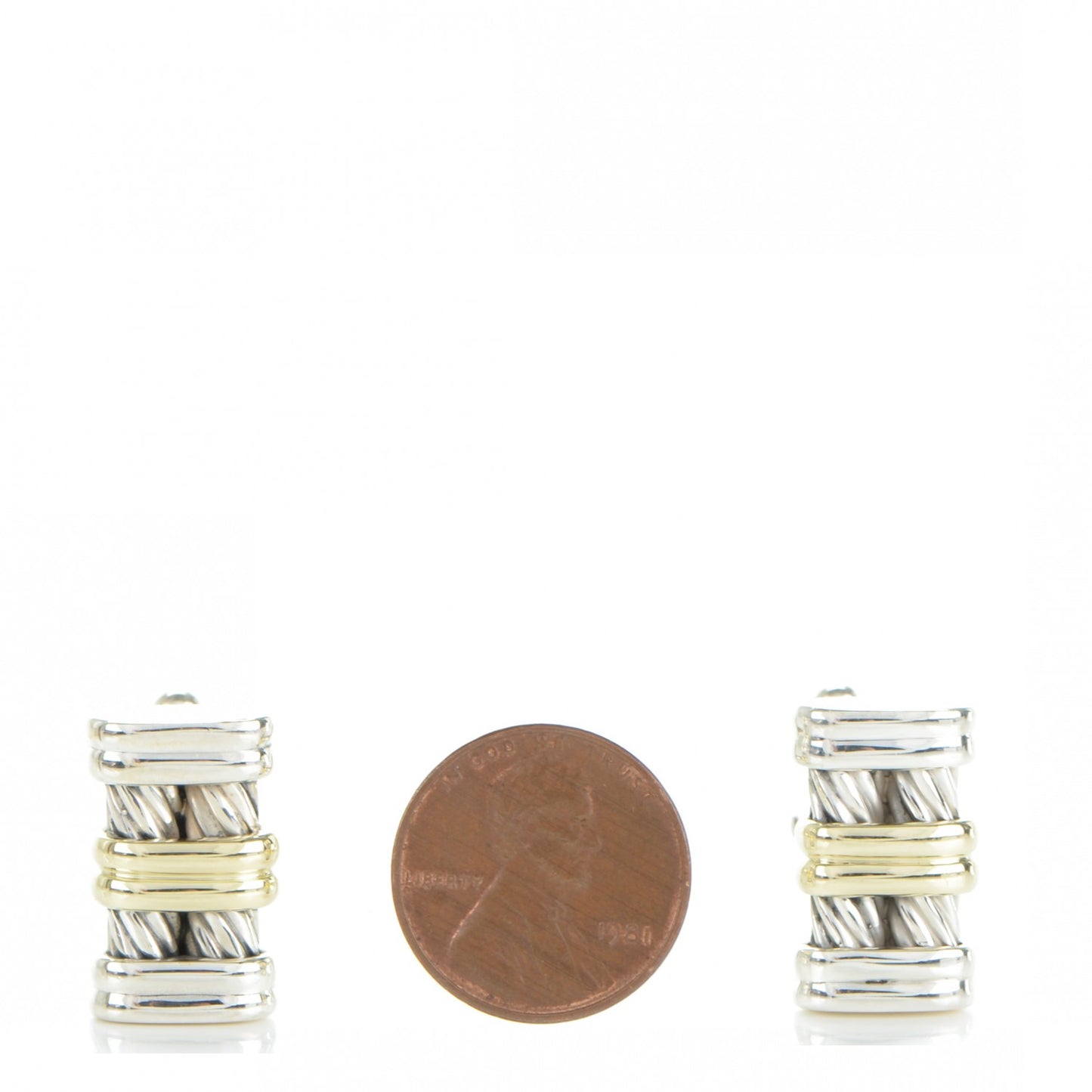 Sterling Silver 14K Yellow Gold 20mm Cable Classics Cufflinks